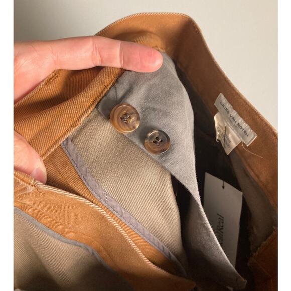 Dries Van Noten Mens Trousers Khaki Pants Soft Brown ~ Sz 38 ~ Pristine & Iconic - Picture 6 of 8